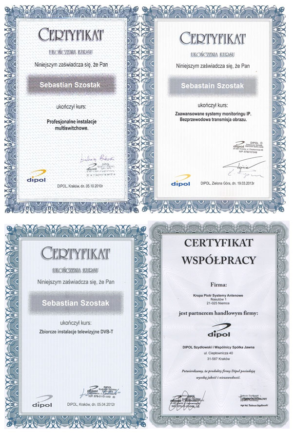 Certyfikat dobrego elektryka montera krakow